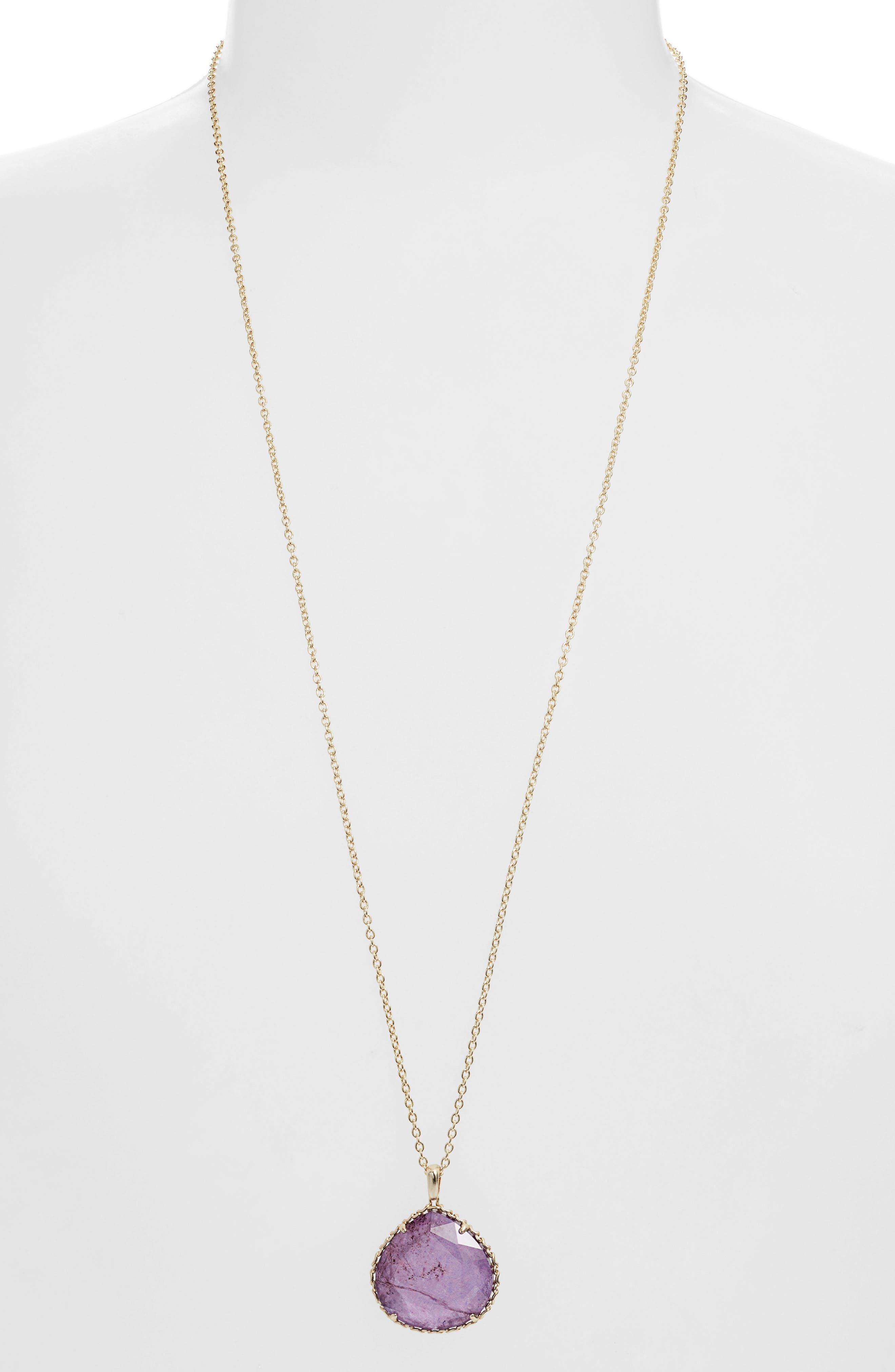 Kendra Scott Kenzie Macramé Pendant Necklace In Gold Purple Mica