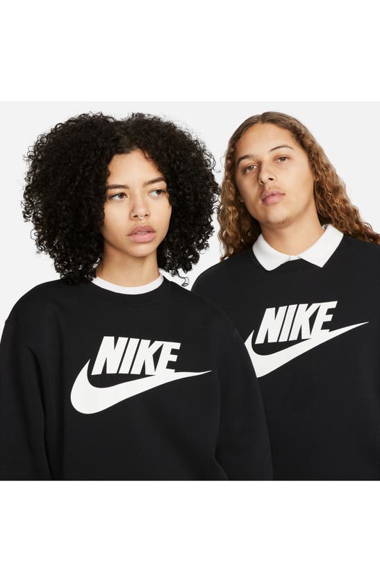 Shop Nike Fleece Graphic Pullover Sweatshirt In Black