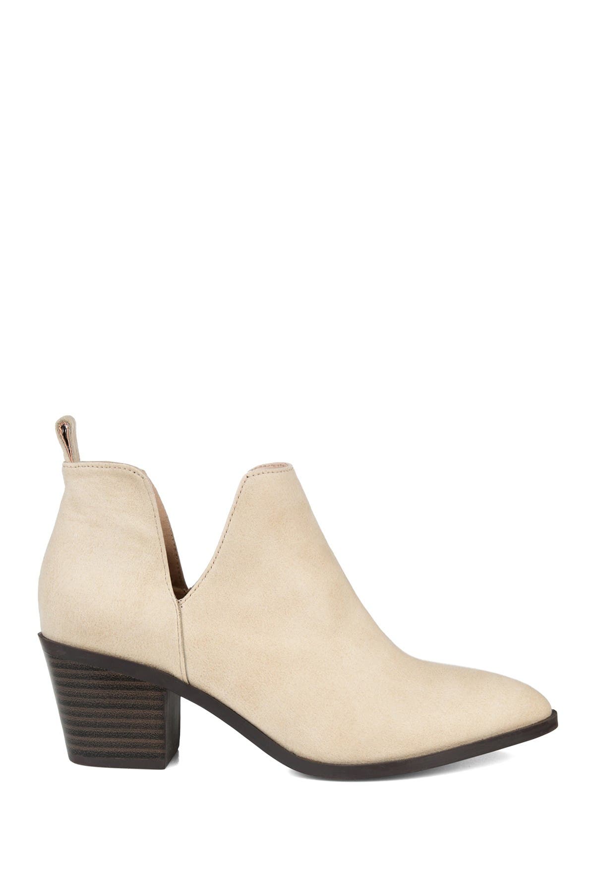 Journee Collection Lola Patterned Ankle Bootie In Dark Beige