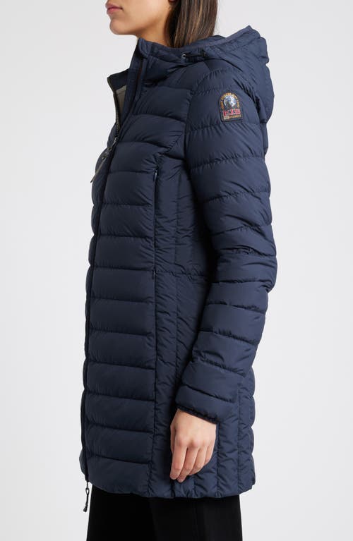Shop Parajumpers Irene 600-fill-power Down Puffer Long Jacket In Blue