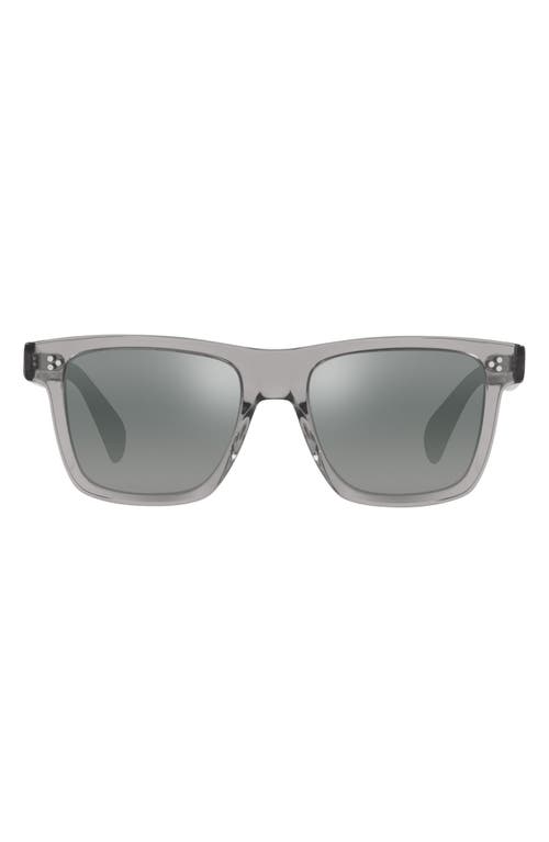 Oliver Peoples Casian 54mm Rectangular Sunglasses in Grey/Dark Grey Mirror at Nordstrom