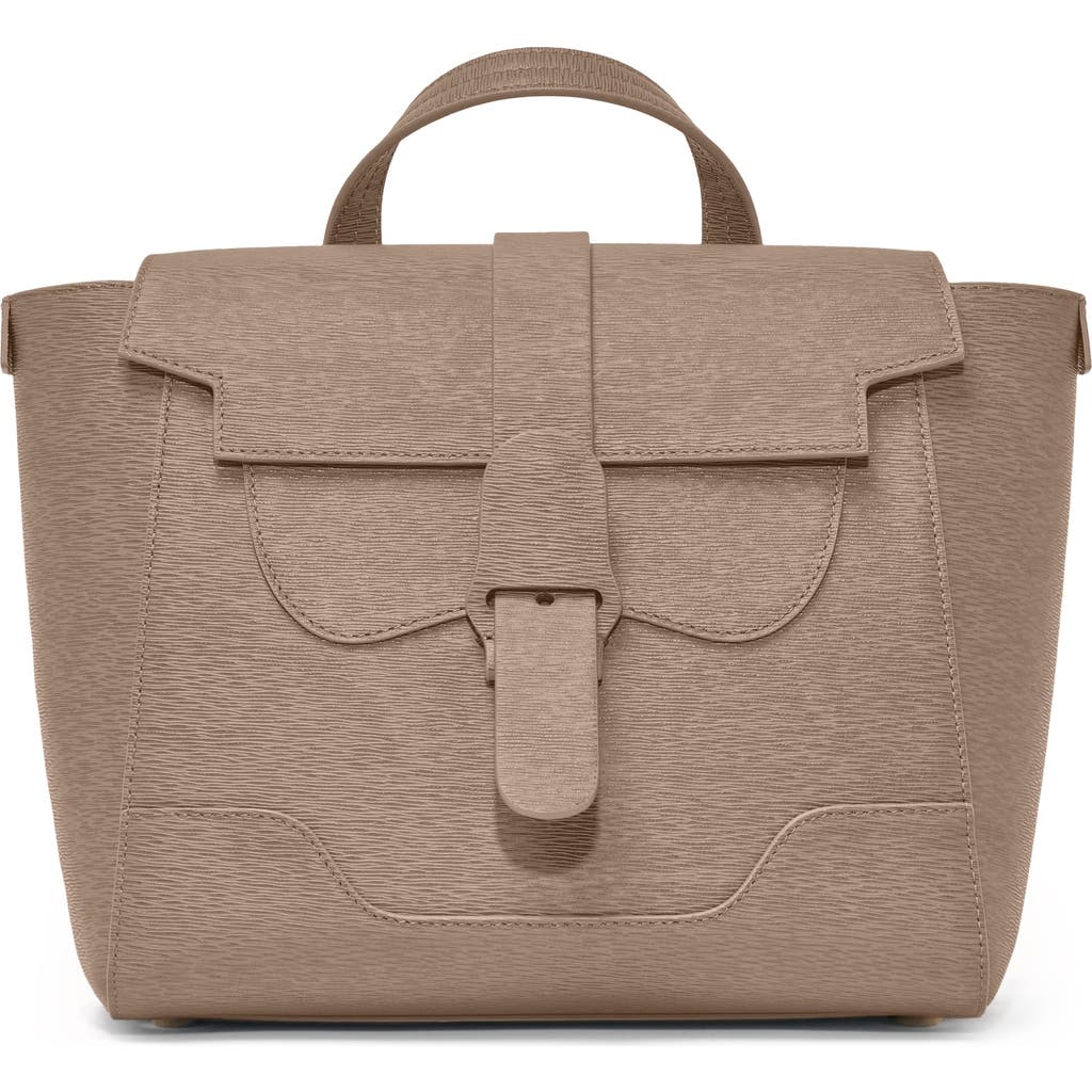Senreve Midi Maestra Mimosa Leather 4-way Convertible Handbag In Latte