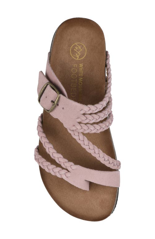 Shop White Mountain Footwear Hayleigh Braided Leather Footbed Sandal In Blush/suede