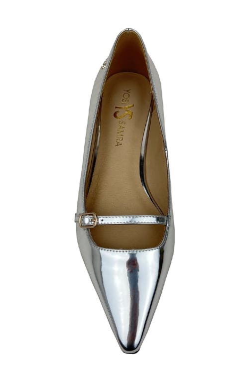 Shop Yosi Samra Victoria Mary Jane Flat In Silver