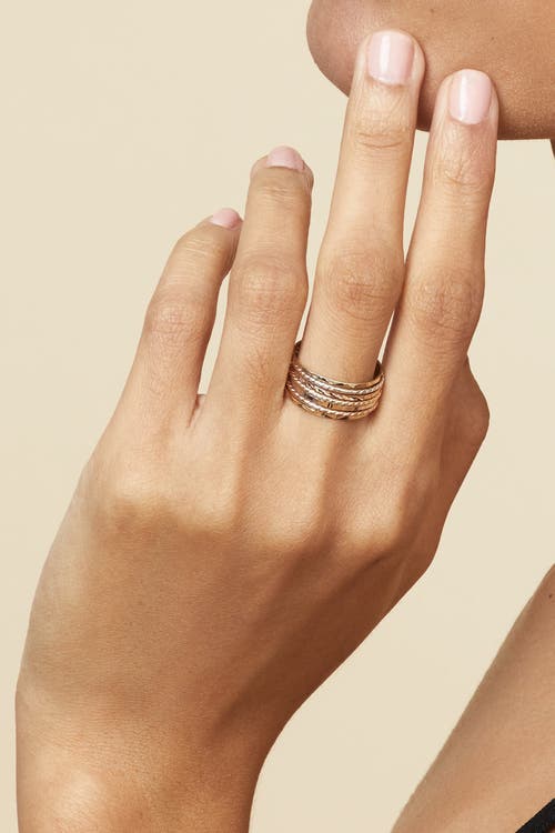 Oradina 14k Yellow Gold Power Stack Ring In Yellow Gold