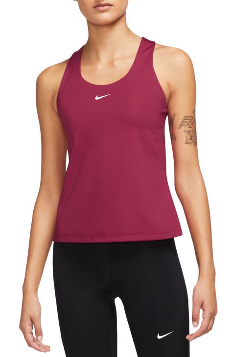 Women's Racerback Workout Tank Tops Dry Fit Muscle Tee Top - White Burgundy  / XS