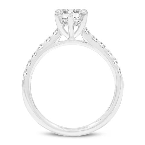 Luvmyjewelry Rasha 14k White Gold Pear Lab Grown Diamond Hidden Halo Engagement Ring In 14k White Gold