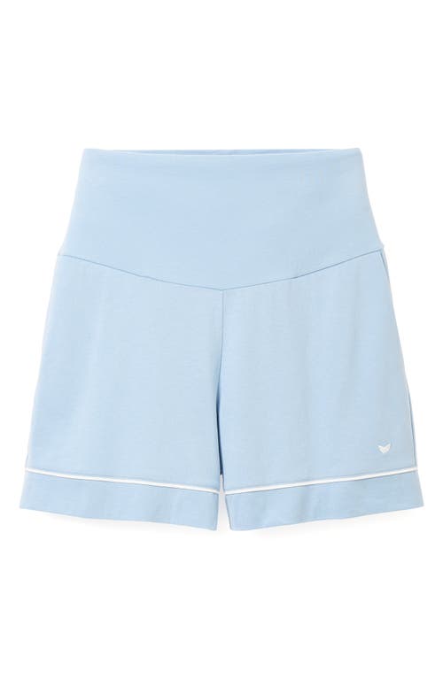 Petite Plume Luxe Pima Cotton Maternity Shorts Periwinkle at Nordstrom,