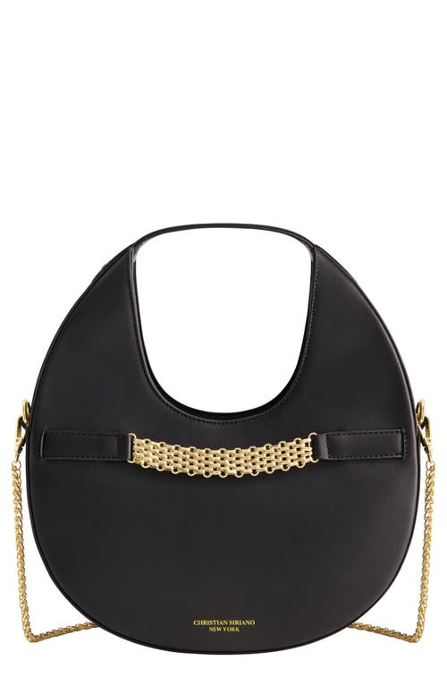 Shop Christian Siriano Round Chain Strap Bag In Black