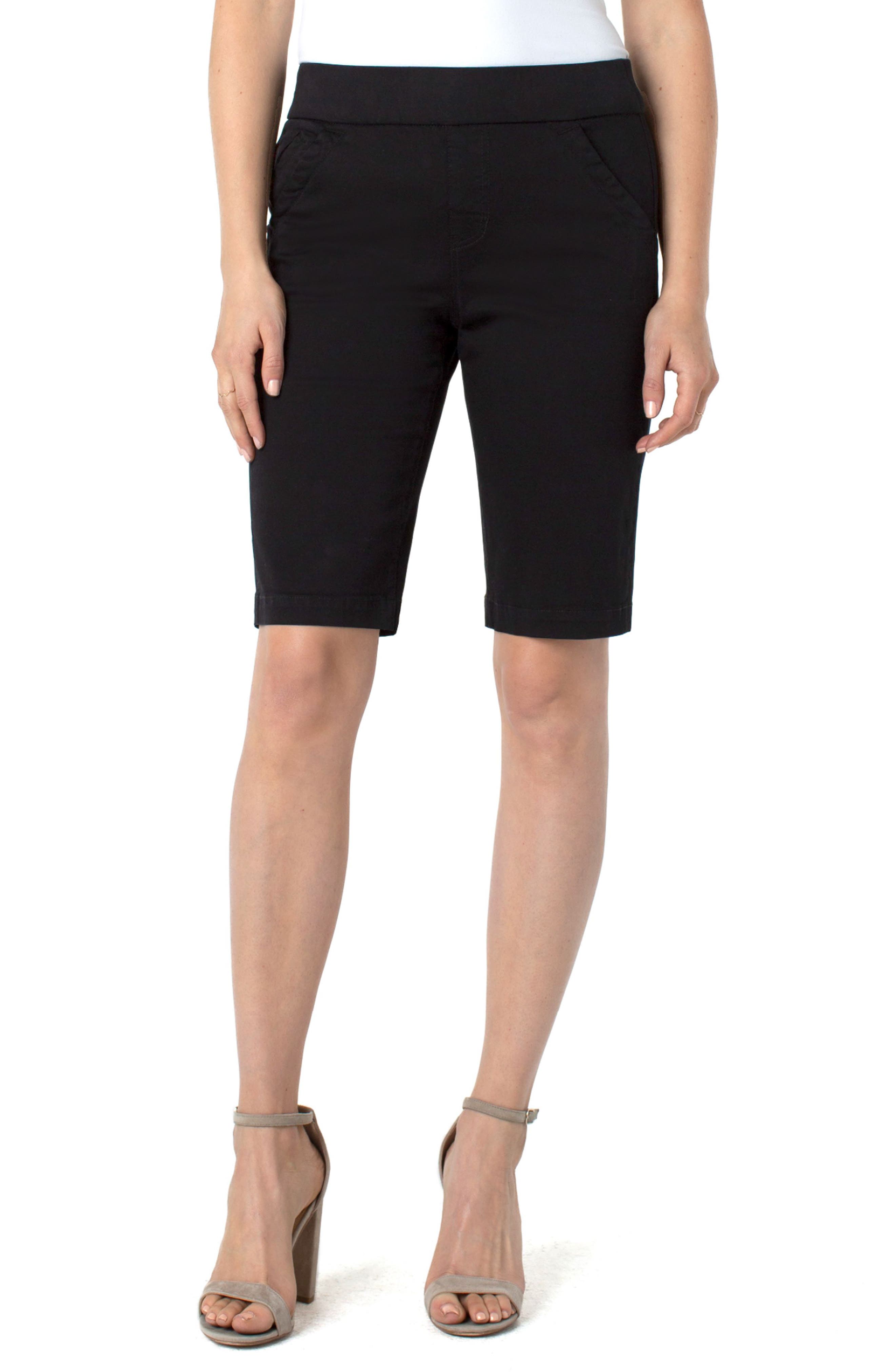 ladies black bermuda shorts