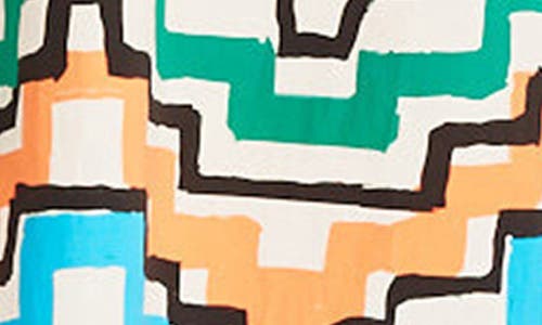 Donna Morgan Midi Dress In Soft Ivory/black/multi