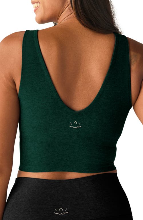 Shop Beyond Yoga Good Day Space Dye Crop Tank In Dark Spruce Green Heather