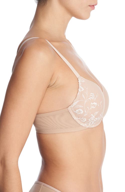 Shop Natori Flawless Underwire Contour Bra In Cafe/ivory