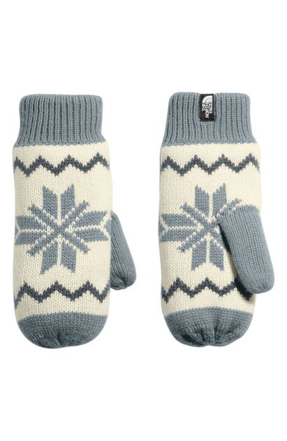 Click to view more detailed imagery on our partner's website The North Face Fair Isle Mittens In Vintage White/ Mid Grey Multi