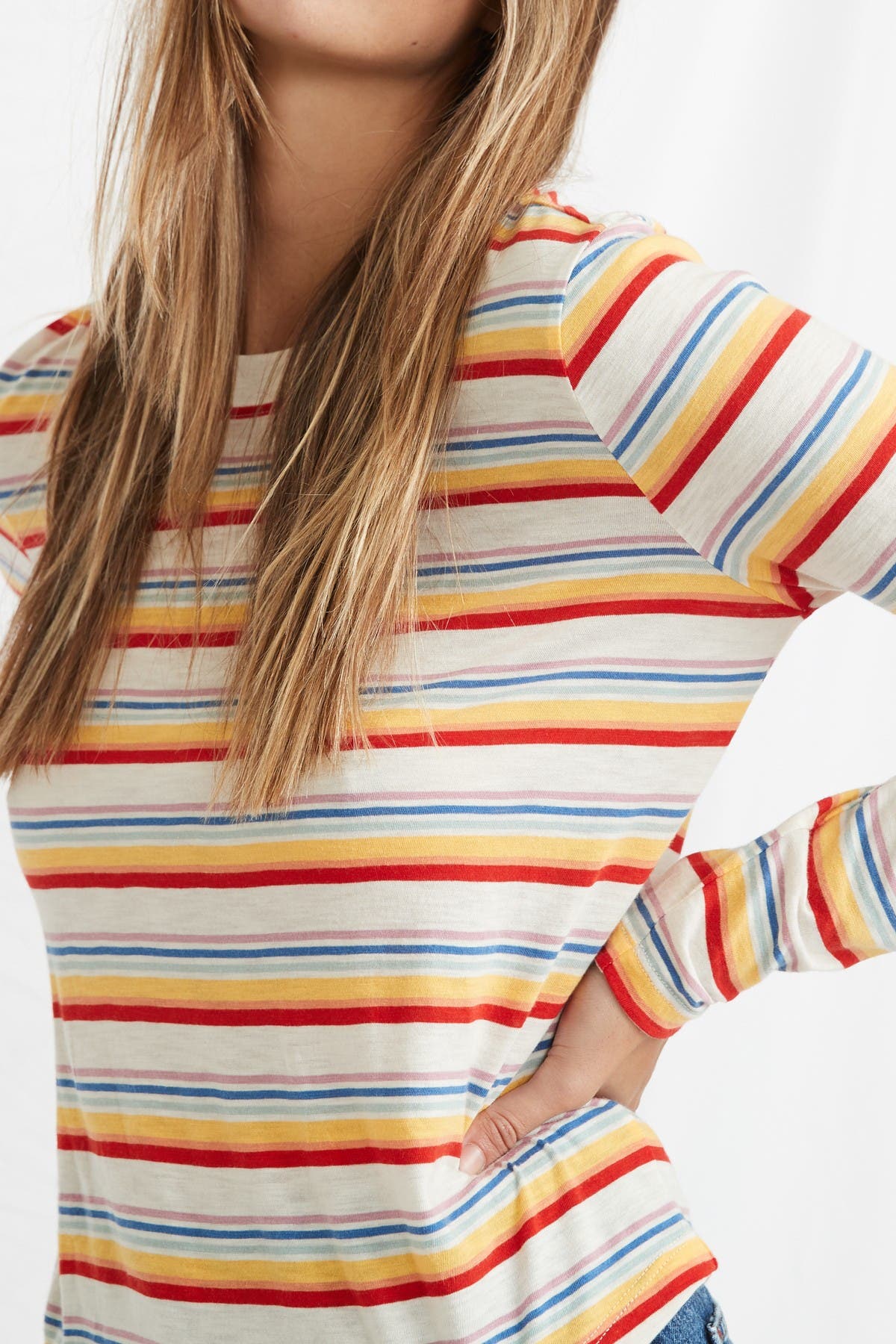Marine Layer Ruca Stripe Long Sleeve T-shirt In Open Miscellaneous