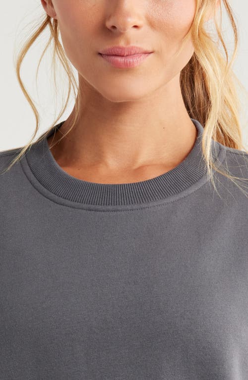 Shop Zella Cloud Fleece Sweatshirt In Grey Forged