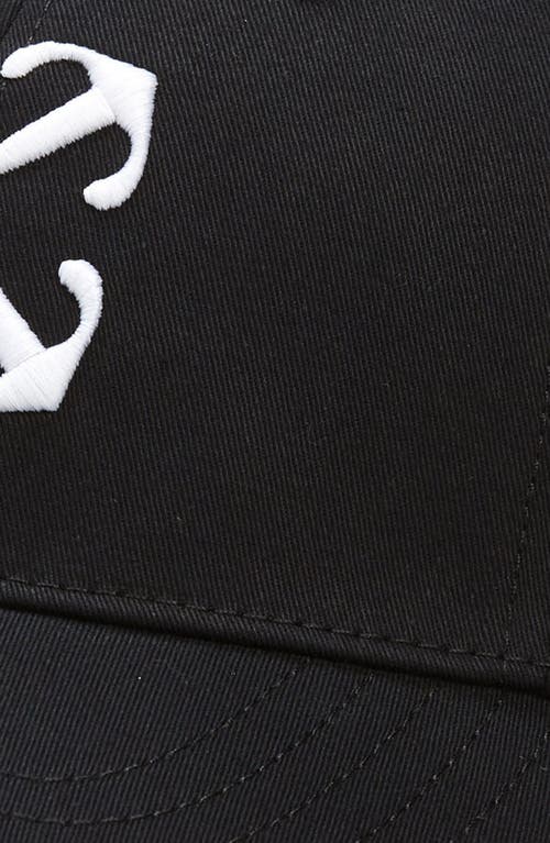 Off-white Arrow Brand-embroidered Cotton-twill Baseball Cap In Black/white