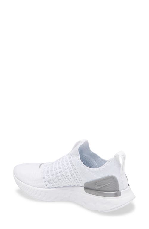 Nike React Phantom Run Flyknit 2 Running Shoe In True White/silver/white