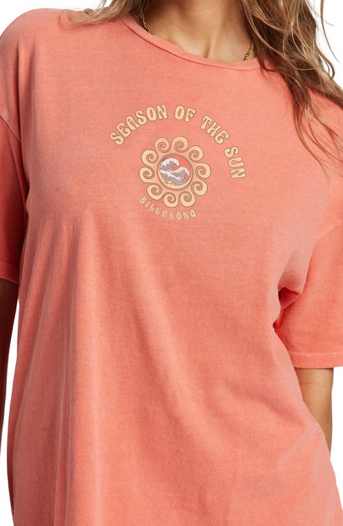 Shop Billabong It's The Season Cotton Graphic T-shirt In Papaya