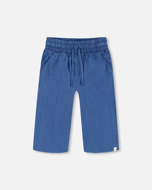 Deux Par Deux Girl's Wide Leg Capri Pant Chambray at Nordstrom