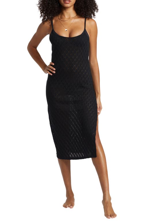 Day Dream Semisheer Cover-Up Dress in Black Pebble