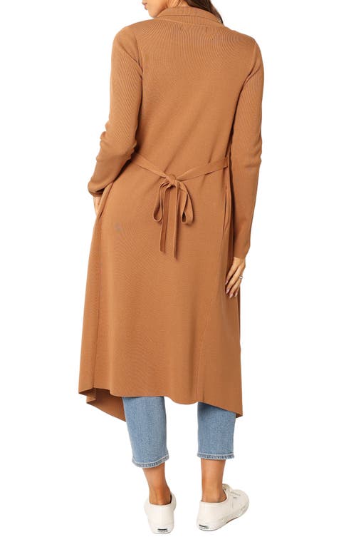 Petal And Pup Petal & Pup Audrina Tie Front Longline Cardigan In Brown
