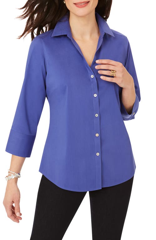 Shop Foxcroft Mary Button-up Blouse In Purple Topaz