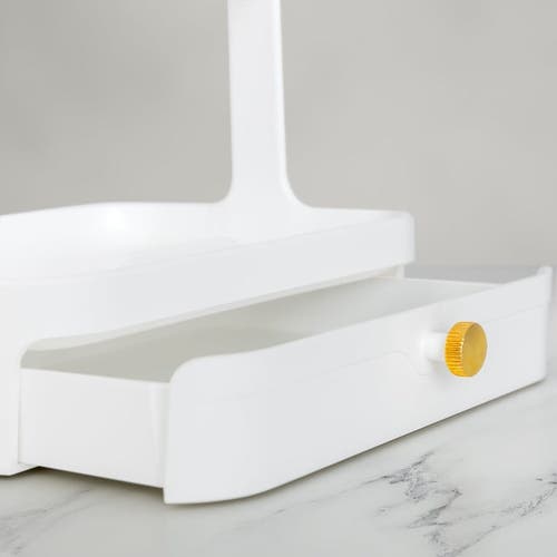 Zadro Back-to-school Led Lighted Makeup Mirror With Tray & Drawer In White