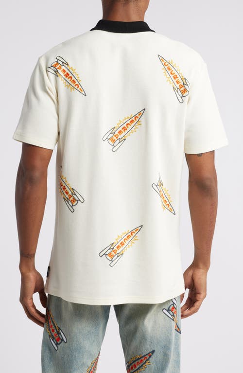 Shop Icecream Anchor Embroidered Polo In Antique White