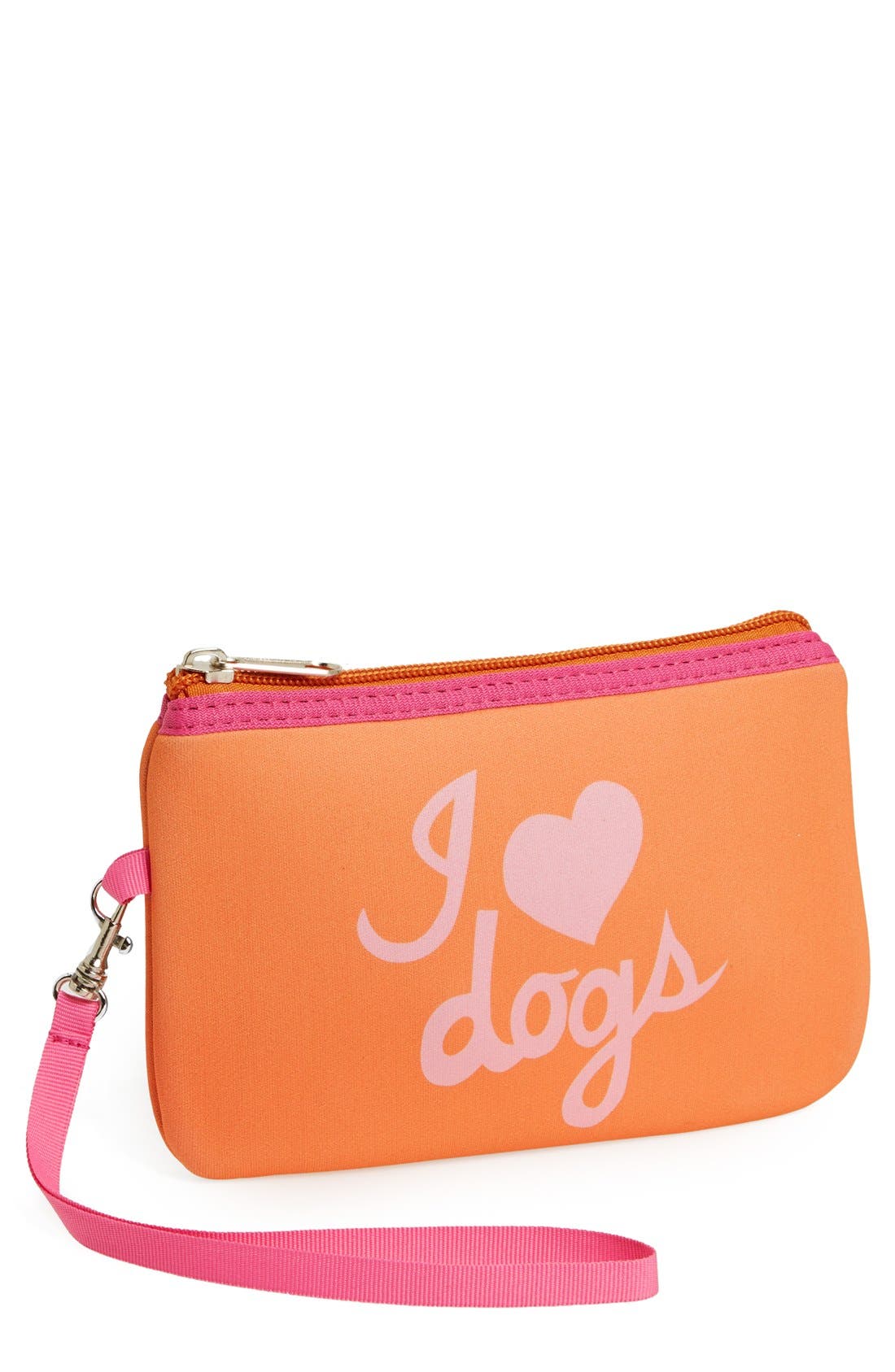 Romy + Jacob 'I Love Dogs' Neoprene Wristlet Clutch Nordstrom