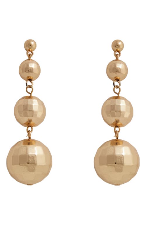 Donna Disco Ball Drop Earrings in Gold