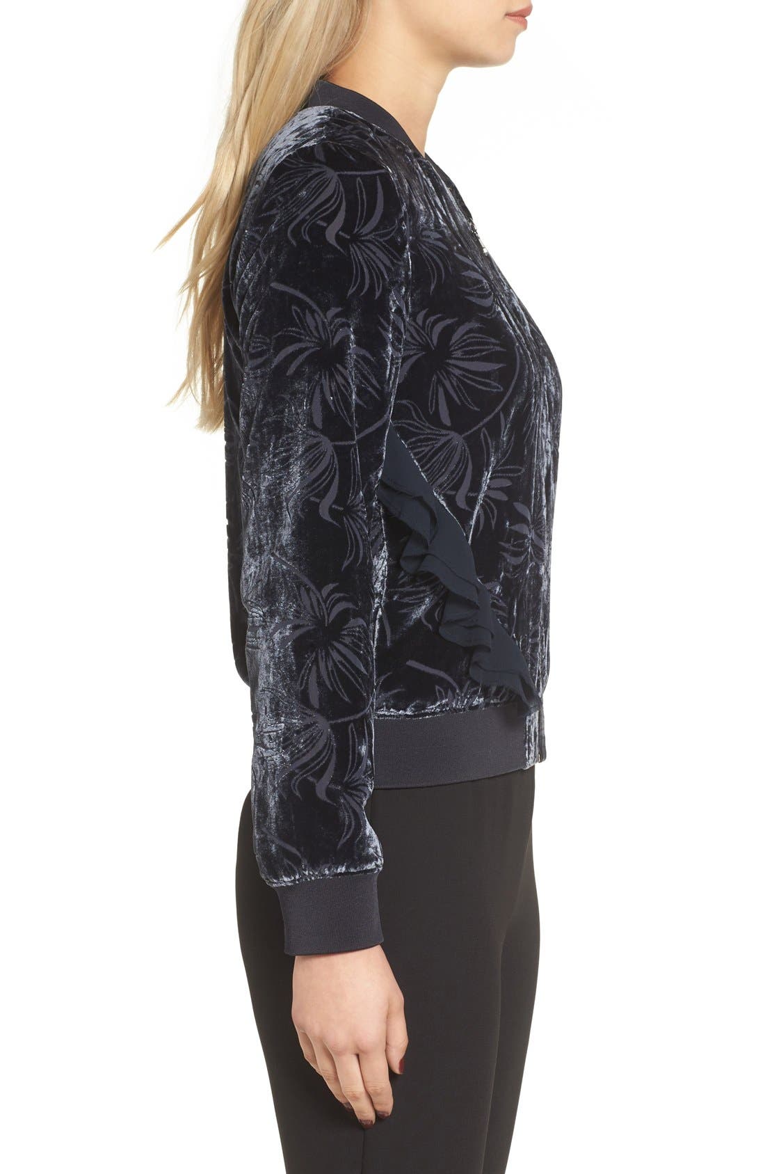 Olivia Palermo + Chelsea28 Velvet Burnout Bomber Jacket Nordstrom