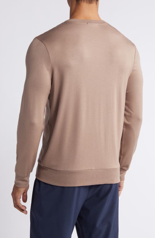 Shop Beyond Yoga Always Beyond Crewneck Sweatshirt In Soft Cocoa