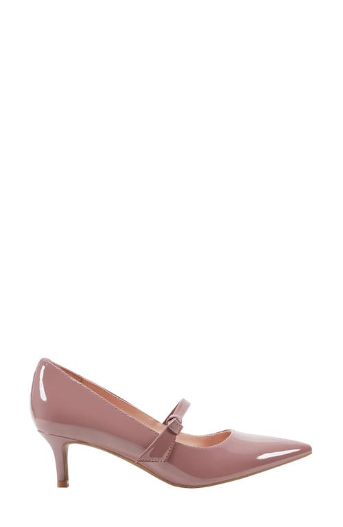 Bandolino Medley 3 Womens Patent Kitten Mary Jane Heels In Medium Pink