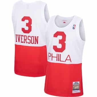 Vintage NIKE Philadelphia 76ers Iverson 3 NBA Basketball Jersey Vest Blue  Large