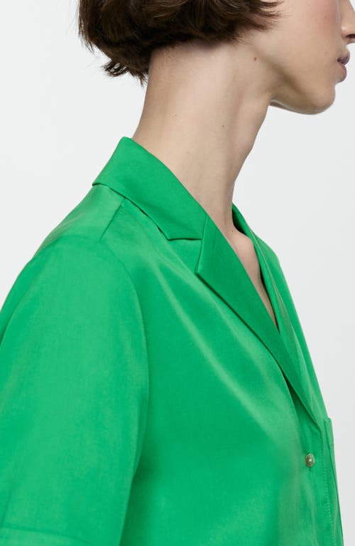 Shop Mango Moma Camp Shirt In Green