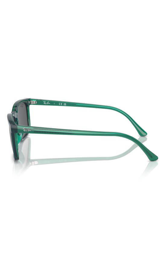 Shop Ray Ban Ray-ban 56mm Rectangular Sunglasses In Transparent Green