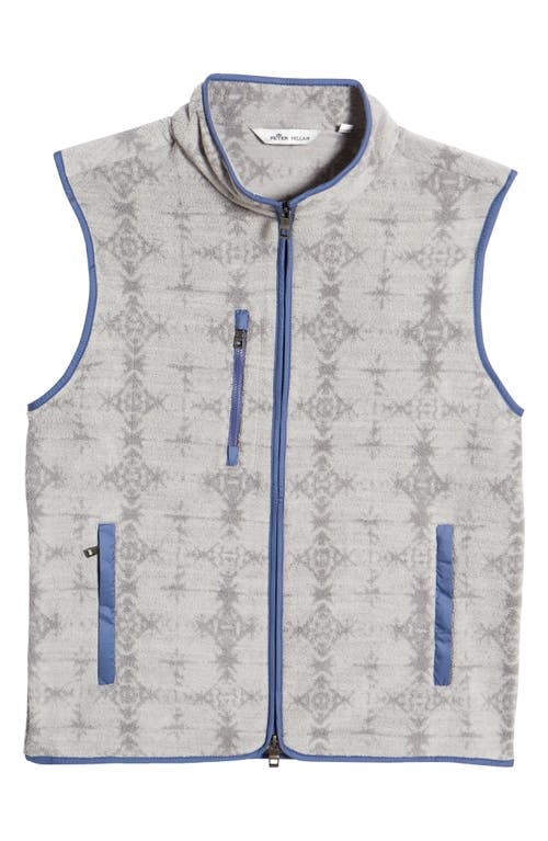 Peter Millar Snowflake Print Fleece Vest in Mountain Grey