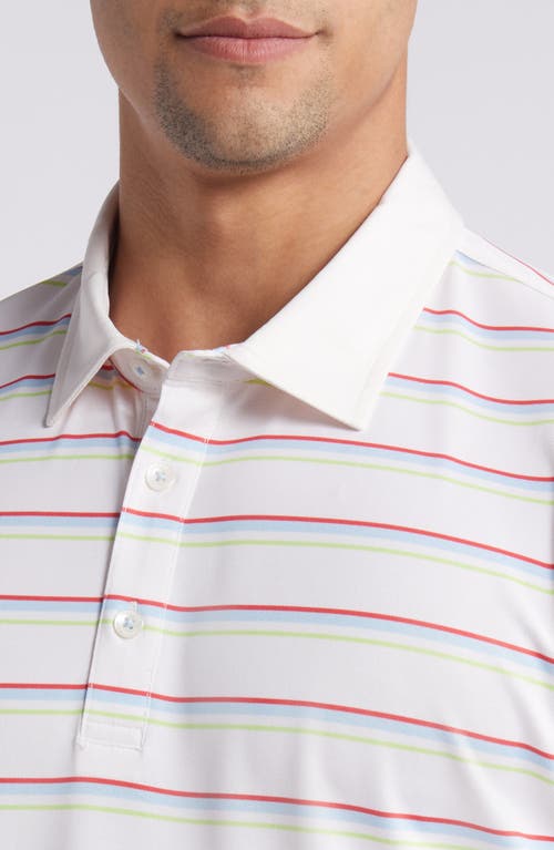 Shop Swannies Cullen Stripe Golf Polo In Vintage White