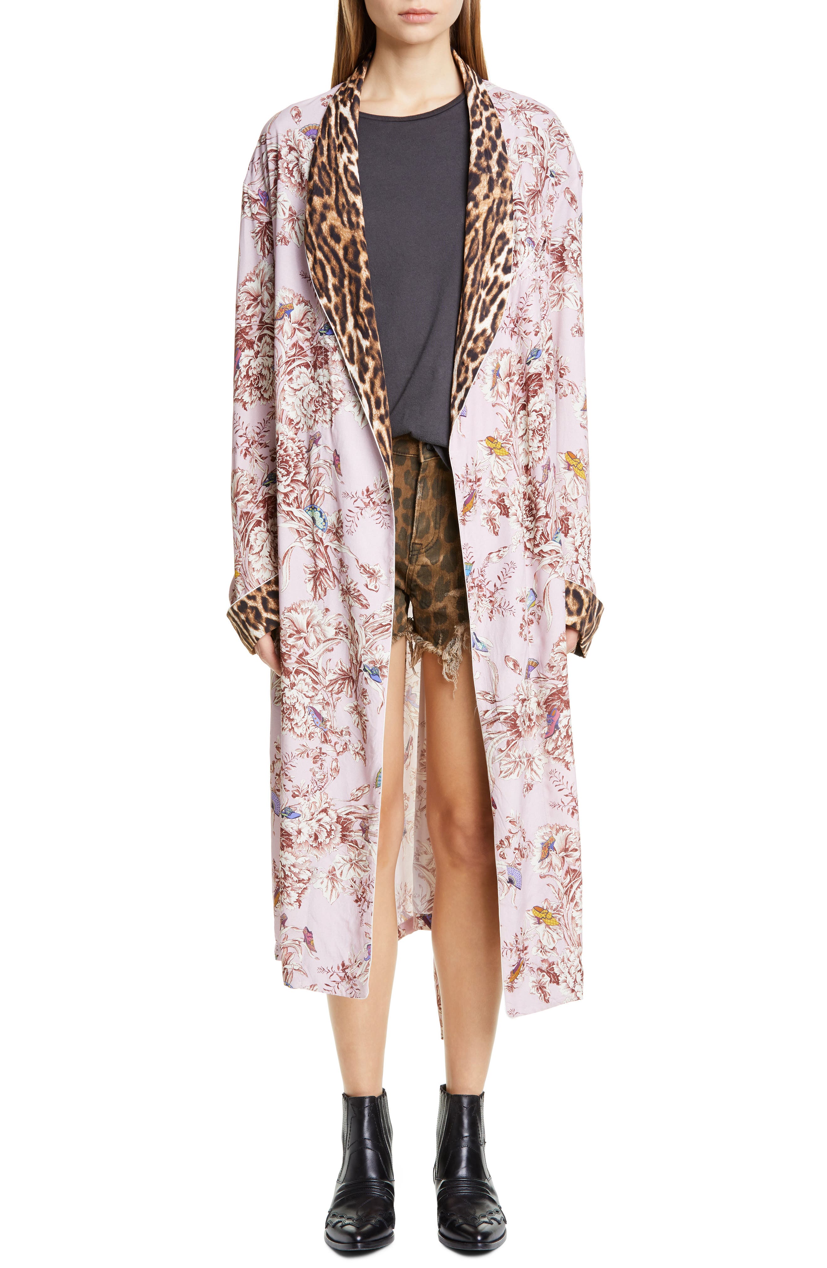R13 Mixed Print Smoking Robe Nordstrom