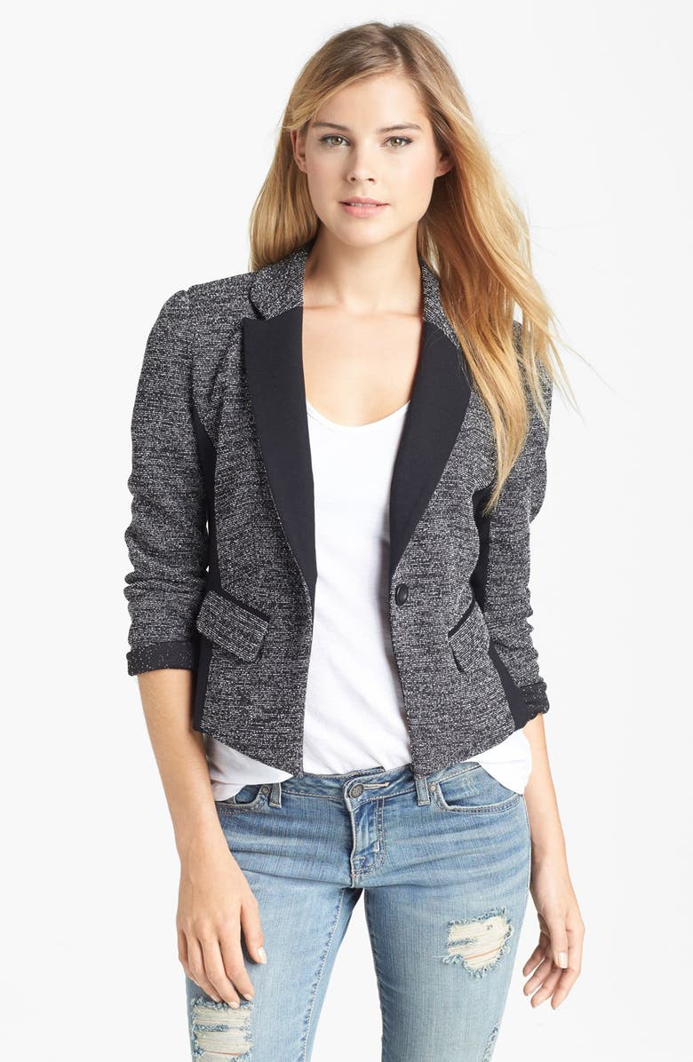 Halogen® Tweed & Ponte Knit Jacket (Regular & Petite) | Nordstrom