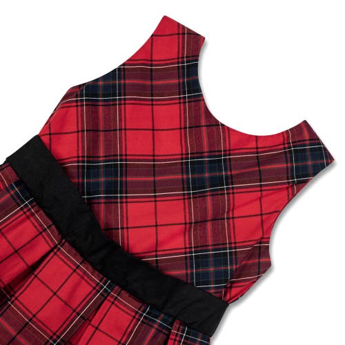 Shop Hope & Henry Baby Girls' Pleated Party Dress, Infant In Red Holiday Plaid