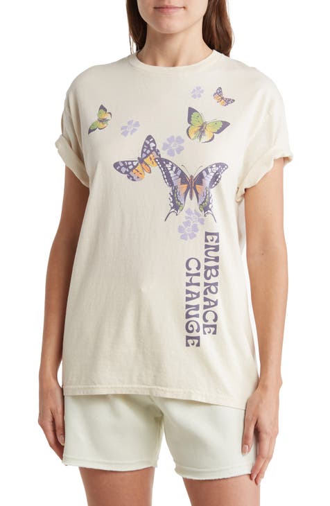 Embrace Change Butterfly Graphic T-Shirt