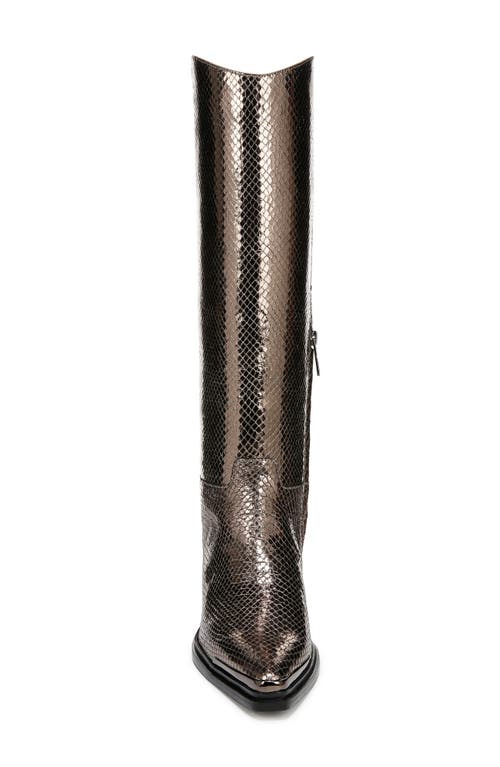 Shop Franco Sarto Billie Knee High Western Boot In Pewter