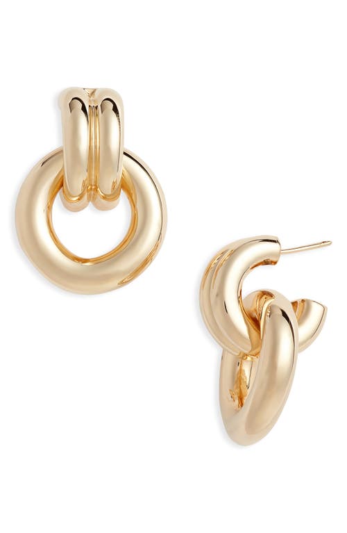 Jennifer Zeuner Gina Hoop Drop Earrings in Yellow Gold at Nordstrom