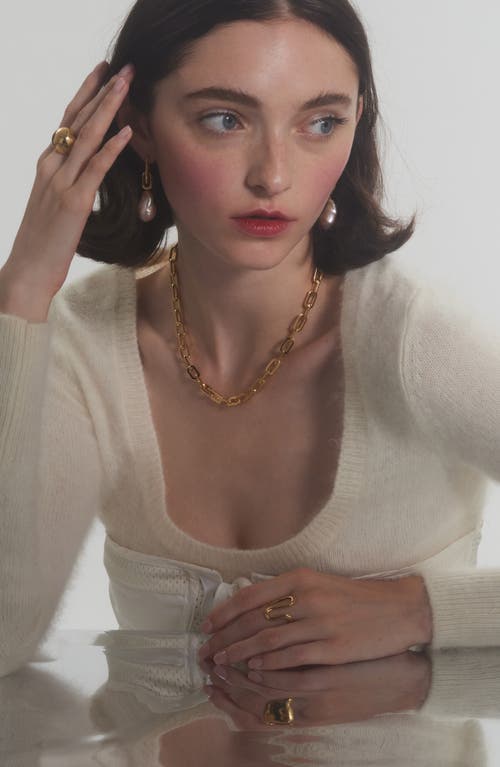 Lady Grey Octagon Chain Necklace In Gold