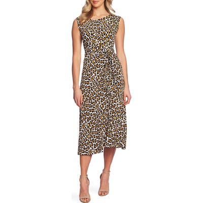 Chaus Wildcat Ruched Detail Sleeveless Midi Dress, White