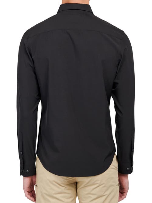 Brooklyn Brigade Men's Dante Non-iron Performance Stretch Moisture-wicking Solid Button-down Shirt In Black