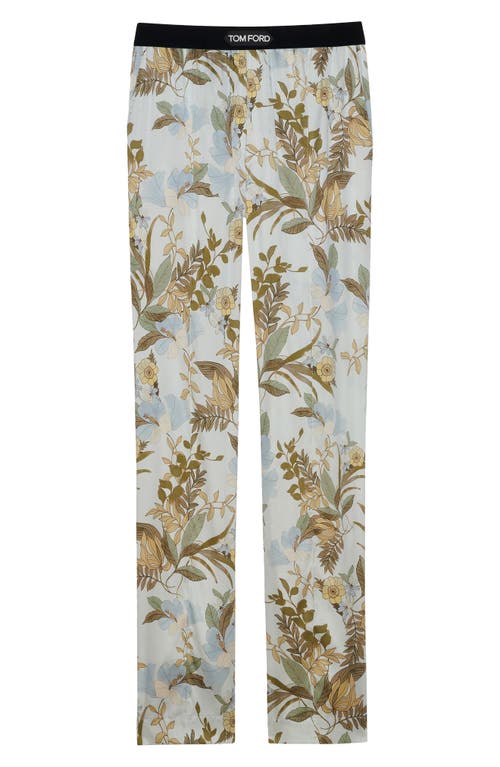 TOM FORD Floral Print Stretch Silk Pajama Pants at Nordstrom,