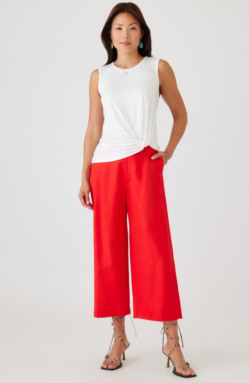 Shop Karen Kane Pleated Crop Wide Leg Pants In Dark Orange